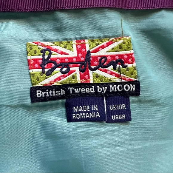Boden British Tweed By Moon 100% Wool Striped side zip Skirt 6 R US Knee Length, - Picture 8 of 13